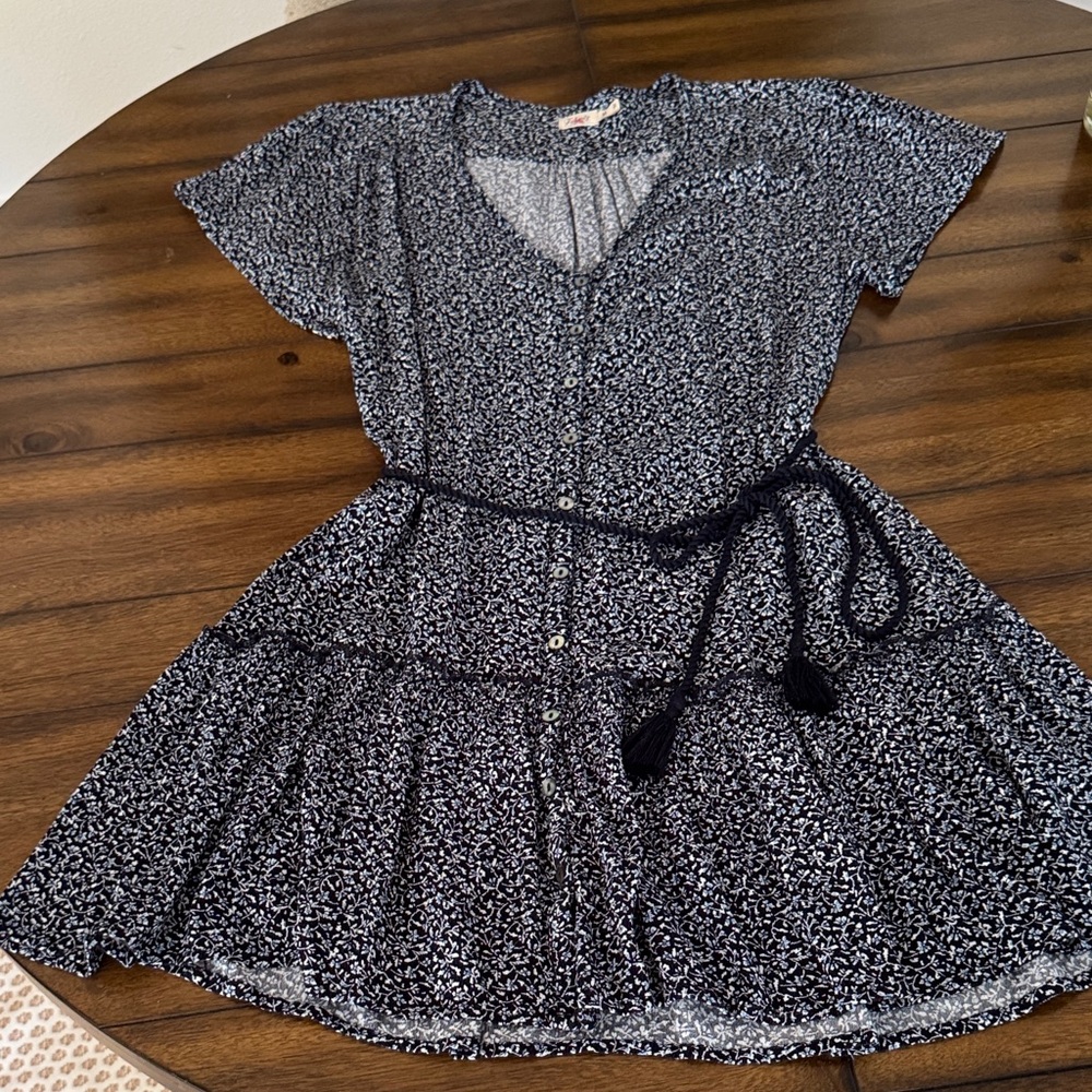 Faherty Black and White Midi Dress